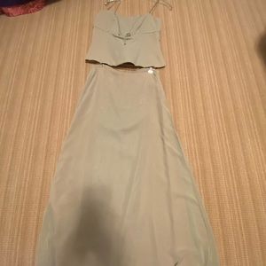 2 Piece bride’s maid dress in pale green. Size 12